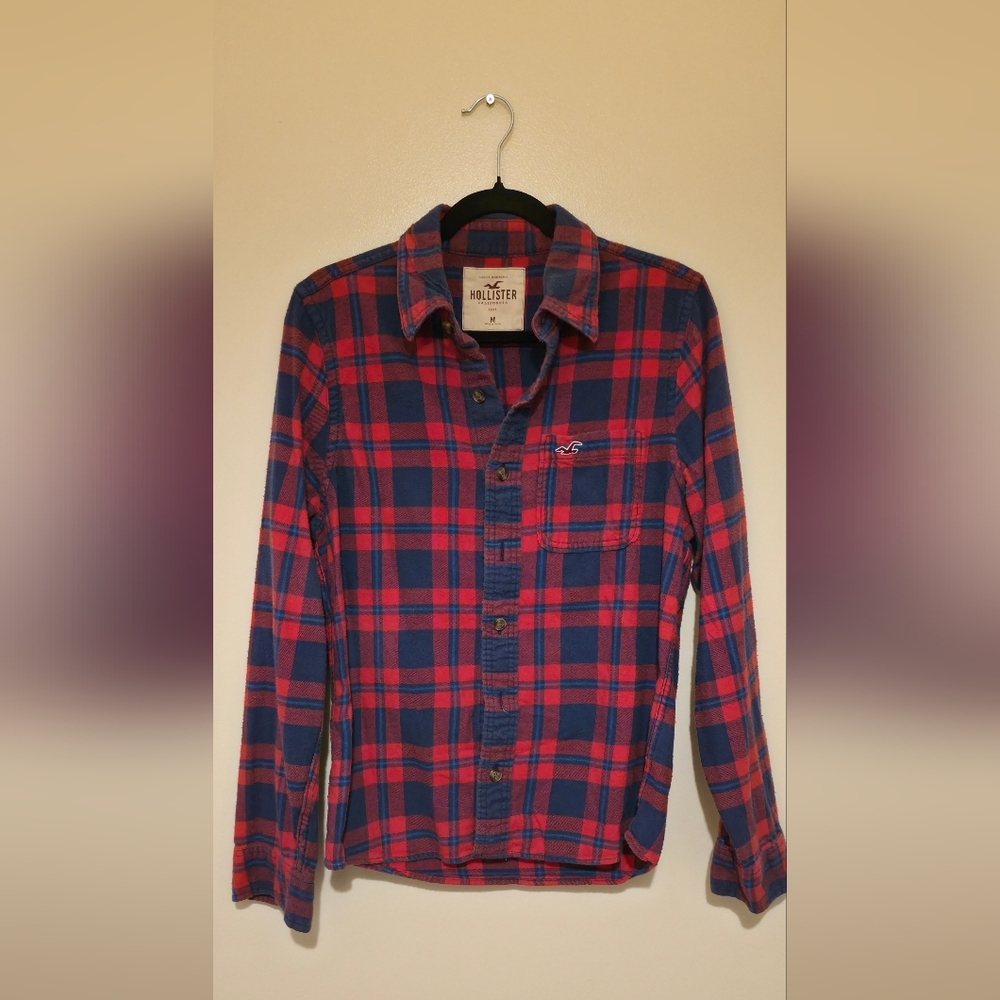 Hollister Red & Blue Plaid Flannel Early 2000s